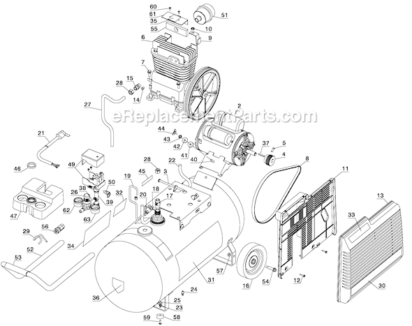 Page A Diagram and Parts List for 919-72800 Type 1 Black and Decker Compressor